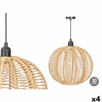 Deckenlampe 24B521 Schwarz natürlich Metall Papier 40 W 28 x 26 x 28 cm (4 Stück)