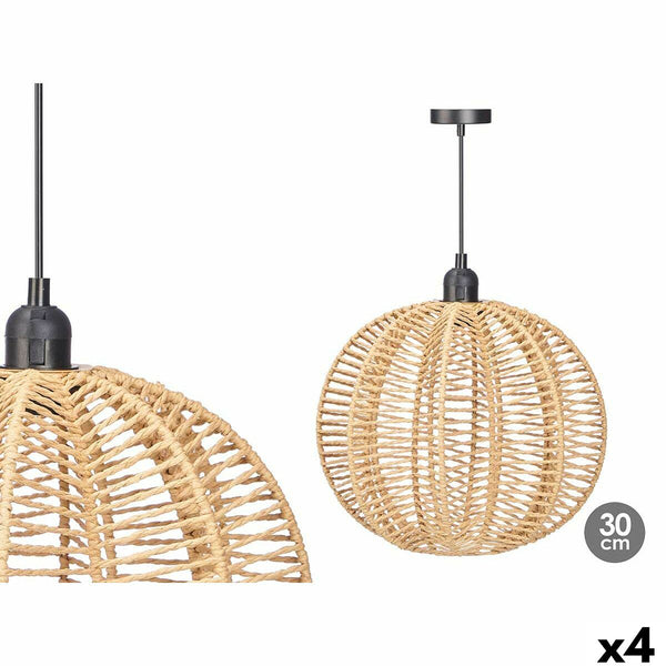 Deckenlampe 24B521 Schwarz natürlich Metall Papier 40 W 28 x 26 x 28 cm (4 Stück)