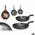 Pfannen-Set Kinvara Schwarz Aluminium Bakelit 22,5 X 4,3 cm 26,4 x 4,7 cm 26,5 x 44 x 8,5 cm (6 Stück)
