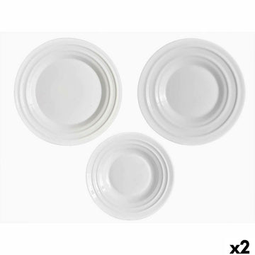 Geschirr-Set Vivalto F-LGCP105-75-85 F-LGCP105-75-85 Weiß Opalglas (2 Stück)