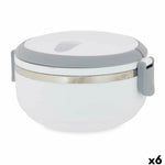 Lunchbox Kinvara SW8034A-1 1 Weiß Grau Anthrazit Edelstahl Polypropylen 700 ml 16 x 9 x 14,5 cm (6 Stück)
