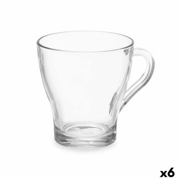 Tasse Kaffee und Tee Vivalto 1 1 Durchsichtig Glas 280 ml (6 Stück)