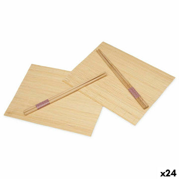Sushi-Set Kinvara Holz Bambus 24 x 18 cm 24 x 0,5 x 0,5 cm 4,5 x 24 x 2,5 cm (24 Stück)