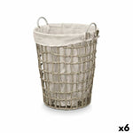 Korb Kipit HX30550 Grau Polyester Stoff Polypropylen Eisen Kunststoff 50 % Baumwolle (6 Stück)