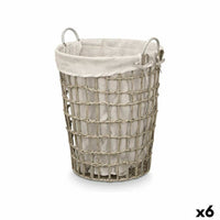 Korb Kipit HX30550 Grau Polyester Stoff Polypropylen Eisen Kunststoff 50 % Baumwolle (6 Stück)