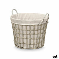 Korb Kipit HX30559 Grau Polyester Stoff Polypropylen Eisen Kunststoff 50 % Baumwolle (6 Stück)