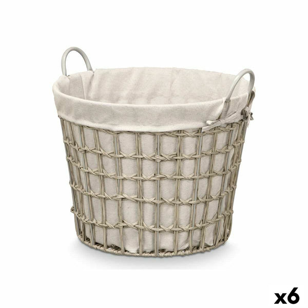 Korb Kipit HX30559 Grau Polyester Stoff Polypropylen Eisen Kunststoff 50 % Baumwolle (6 Stück)