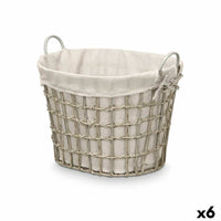 Korb Kipit HX30562 Grau Polyester Stoff Polypropylen Eisen Kunststoff 50 % Baumwolle (6 Stück)