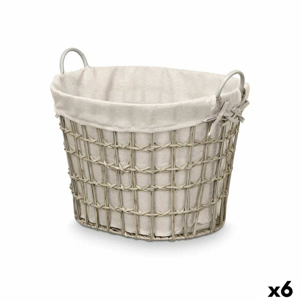 Korb Kipit HX30562 Grau Polyester Stoff Polypropylen Eisen Kunststoff 50 % Baumwolle (6 Stück)