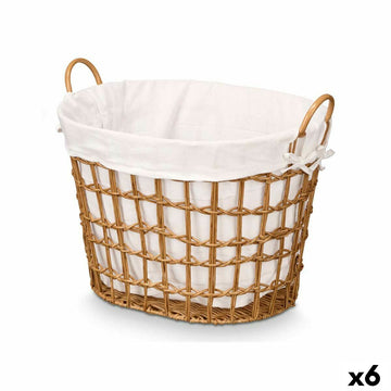 Korb Kipit HX30564 natürlich Polyester Stoff Polypropylen Eisen Kunststoff 50 % Baumwolle (6 Stück)