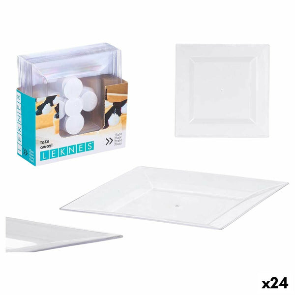 Geschirr-Set Leknes Durchsichtig polystyrol Kunststoff 20,3 x 1,5 x 20,3 cm (24 Stück)