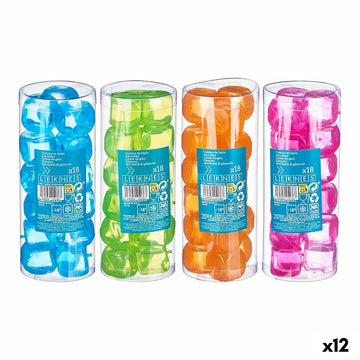 Wiederverwendbare Kühlwürfel Leknes Blau grün Orange Rosa Polyäthylen Destilliertes wasser 6,5 x 16 x 6,5 cm 18 Stücke (12 Stück