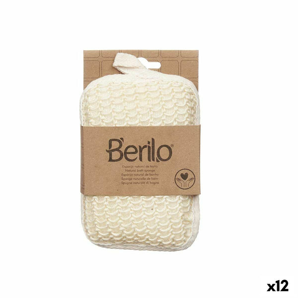 Körperschwamm Berilo Weiß Beige 11 x 16,5 x 3 cm (12 Stück)