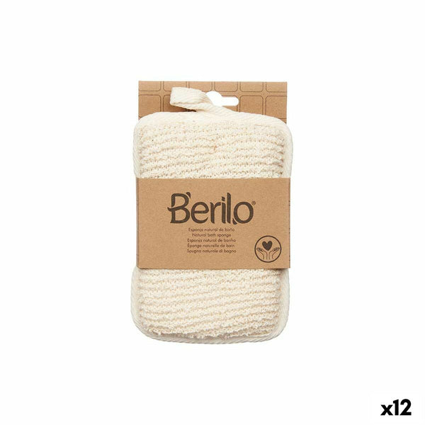 Körperschwamm Berilo Weiß Beige 11 x 16,5 x 2 cm (12 Stück)