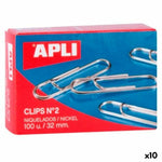 Clips Apli Nº 2 Silberfarben Nickel 32 mm (10 Stück)