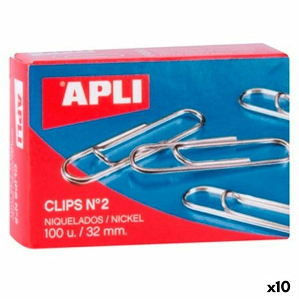 Clips Apli Nº 2 Silberfarben Nickel 32 mm (10 Stück)