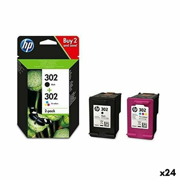 Original Tintenpatrone HP Officejet 3830 - Nº 302 (F6U66AE + F6U65AE) Gelb (24 Stück)