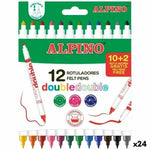 Marker-Set Alpino Double Bunt 12 Stücke (24 Stück)