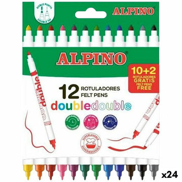 Marker-Set Alpino Double Bunt 12 Stücke (24 Stück)