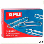 Clips Apli Nº 2 Silberfarben Silber 32 mm (10 Stücke) (20 Stück)