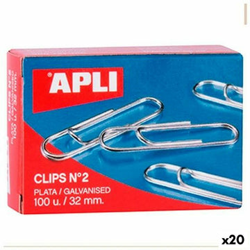 Clips Apli Nº 2 Silberfarben Silber 32 mm (10 Stücke) (20 Stück)