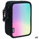 Dreifaches Federmäppchen Milan Sunset Schwarz 19,5 x 13 x 7,5 cm (12 Stück)