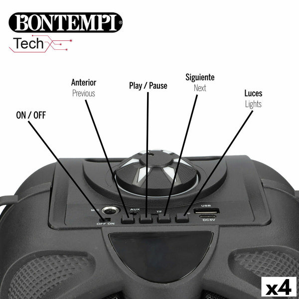 Lautsprecher mit Karaoke Mikrofon Bontempi 4 Stück