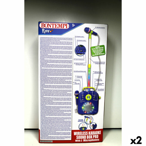 Lautsprecher mit Karaoke Mikrofon Bontempi 2 Stück