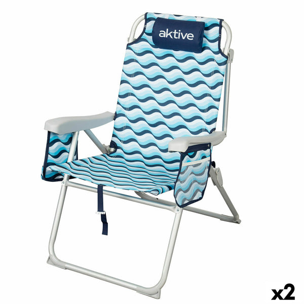 Strandstuhl Aktive 48 x 95 x 78 cm (2 Stück)