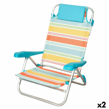 Strandstuhl Aktive Bunt 48 x 90 x 60 cm (2 Stück)
