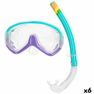 Taucherbrille mit Schnorchel AquaSport türkis (6 Stück)