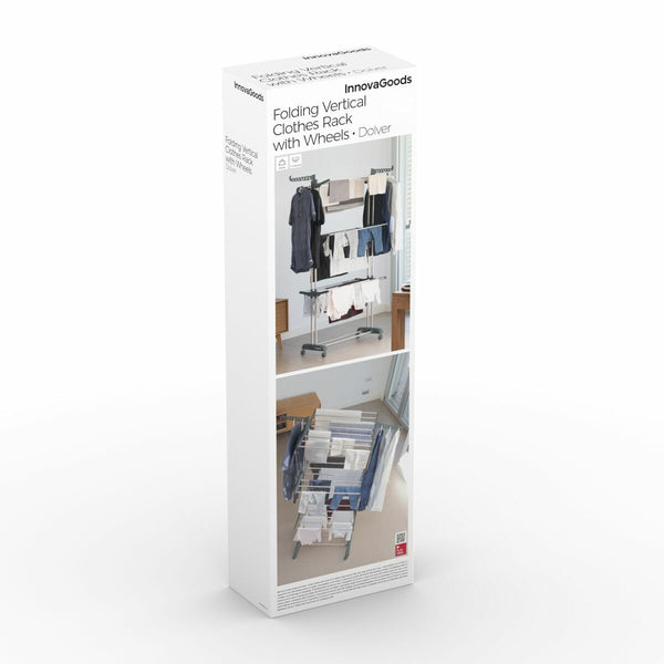 Vertikaler klappbarer Wäscheständer mit Rädern InnovaGoods 24 Stangen (Restauriert B)