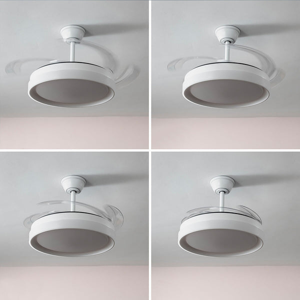 Deckenventilator mit LED-Licht und 4 einklappbaren Flügeln Woteez InnovaGoods Holz 72 W Ø49-104 cm