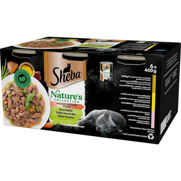 Katzenfutter Sheba Nature's Collection Lachsfarben Leber Vögel 400 g