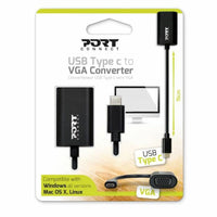 USB-C-zu-VGA-Adapter Port Designs 900125 Schwarz