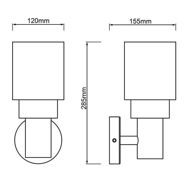 Wandleuchte Brilliant 8 W Schwarz Anthrazit Metall