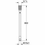 Duschschlauch Grohe M15x1/2 46104-000 Metall 86 cm