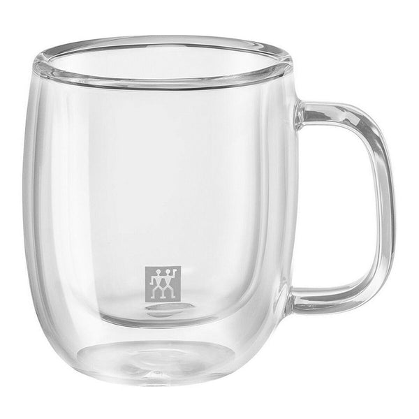 Satz von 2 Kaffeetassen Zwilling 39500-110 Borosilikatglas 80 ml Durchsichtig 2 Stücke (2 Stück)