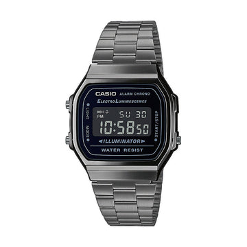 Herrenuhr Casio A168WEGG-1BEF Schwarz Silberfarben (Ø 36 mm) (Ø 38 mm)