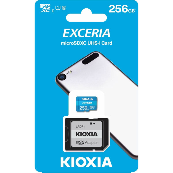 Mikro SD Speicherkarte mit Adapter Kioxia Exceria 256 GB UHS-I Klasse 10 Blau