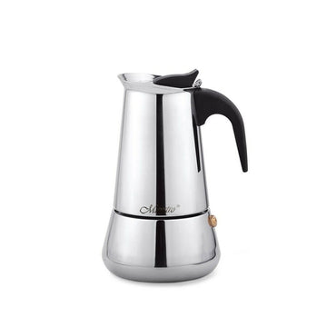 Italienische Kaffeemaschine Feel Maestro MR-1660-4 Schwarz Silberfarben Edelstahl 18/10 200 ml 4 Kopper