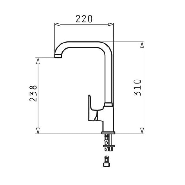 Mischbatterie Pyramis SILVIO Metall