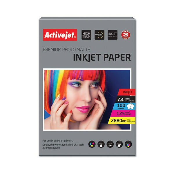 Mattes Fotopapier Activejet AP4-125M100 A4 100 Blatt 21 x 29,7 cm