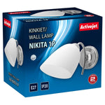 Wandleuchte Activejet NIKITA 1P Nikiel Weiß Nickel Metall Glas 60 W 220-240 V 26 x 12 x 12,5 cm 30 x 12 x 15 cm (1 Stücke)