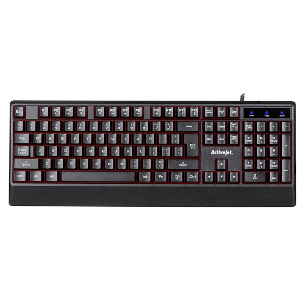 Tastatur Activejet K-3255 Schwarz Schwarzweiß QWERTY