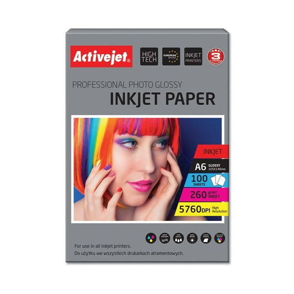 Glänzendes Photopapier Activejet AP6-260GR100 A6 100 Blatt