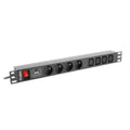 Steckerleiste mit 8 Steckdosen und Schalter Lanberg PDU-04E04I-0200-BK 2 m