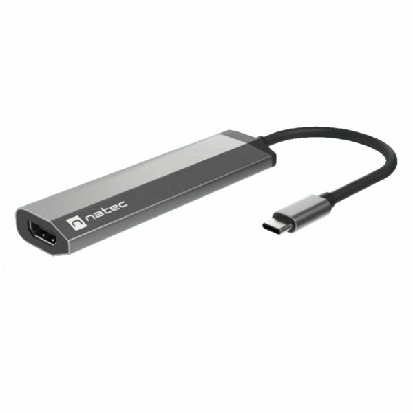 Hub USB Natec Fowler Slim Schwarz Chrom (1 Stück)