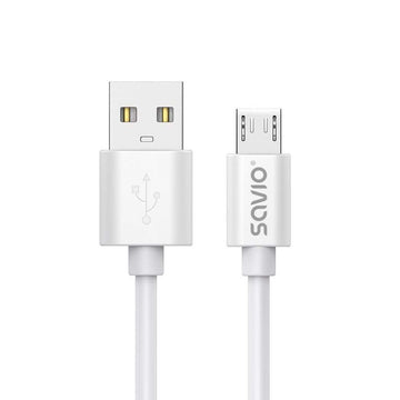 USB-Kabel auf micro-USB Savio CL-167 Weiß 3 m