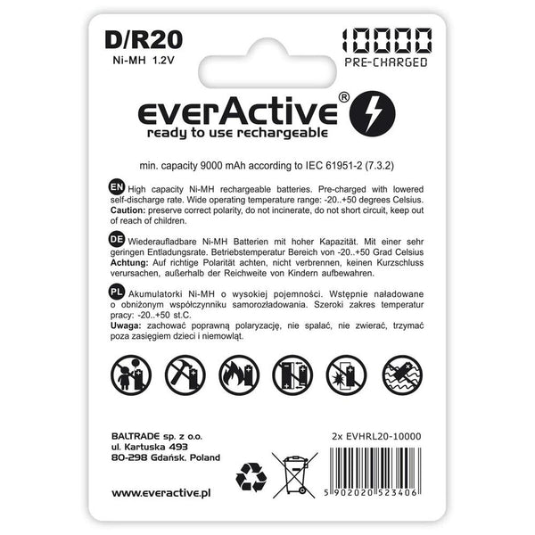 Akkus EverActive EVHRL20-10000 10000 mAh 1,2 V